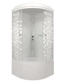 Душевая кабина Triton Стандарт-Мозаика Щ0000061834 90x90 см профиль белый стекло мозаика